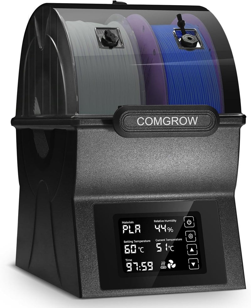 Comgrow Filament Dryer Box, SH02 Dry Box Filament Sealed Storage Box 3D Printer 2 Spools Holder with PTC Fast Heater, Filament Dehydrator with Touch Screen Compatible with PLA PETG TPU ABS 1.75/2.85mm - Image 1